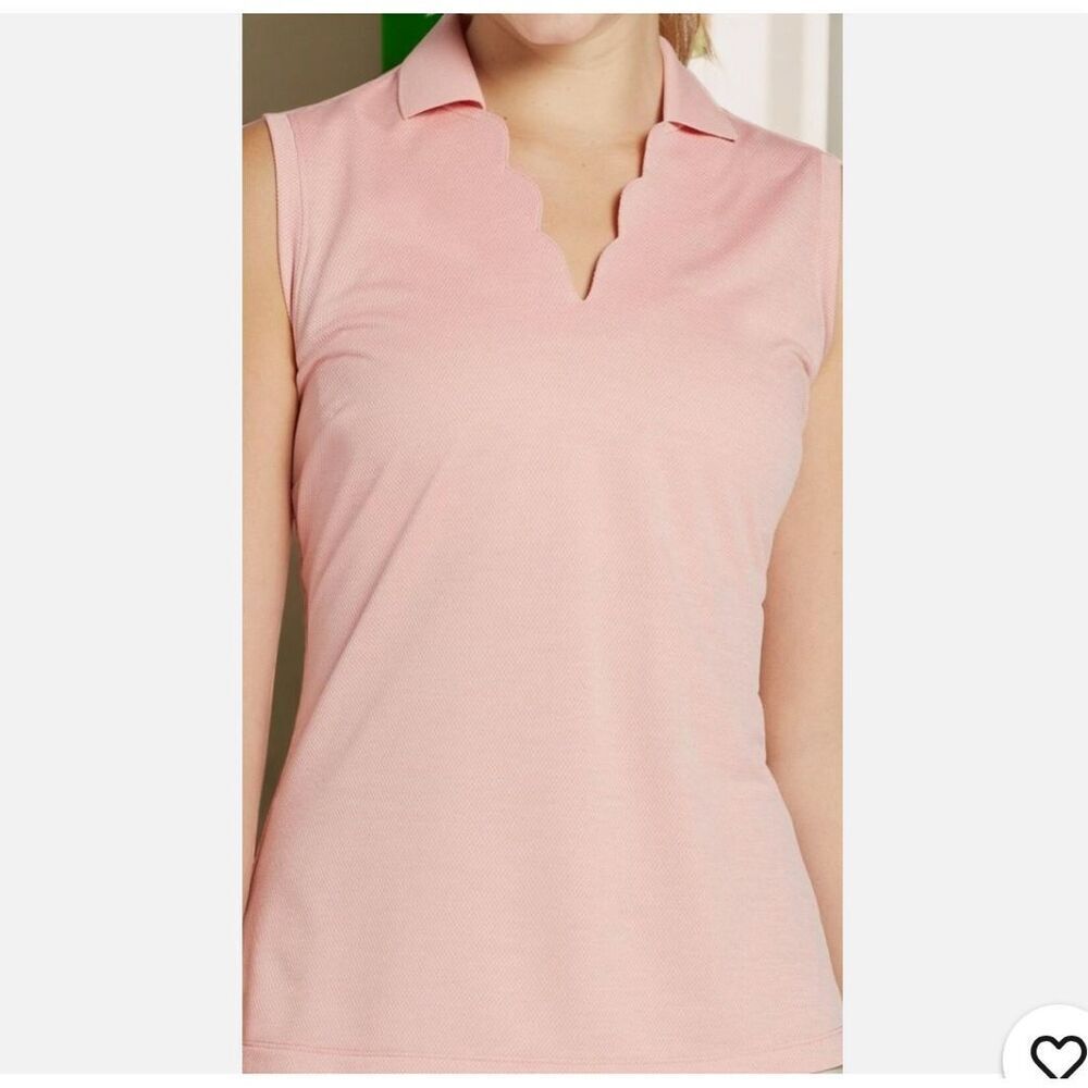 Walter Hagen Clubhouse Comfortable Scallop Sleeveless Golf Polo Sz S NWT